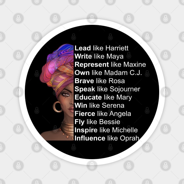 Powerful Black Women, Women of Black History, Black History Month Magnet by UrbanLifeApparel